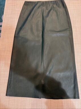 Lucy Paris Black Faux Leather Pencil Skirt